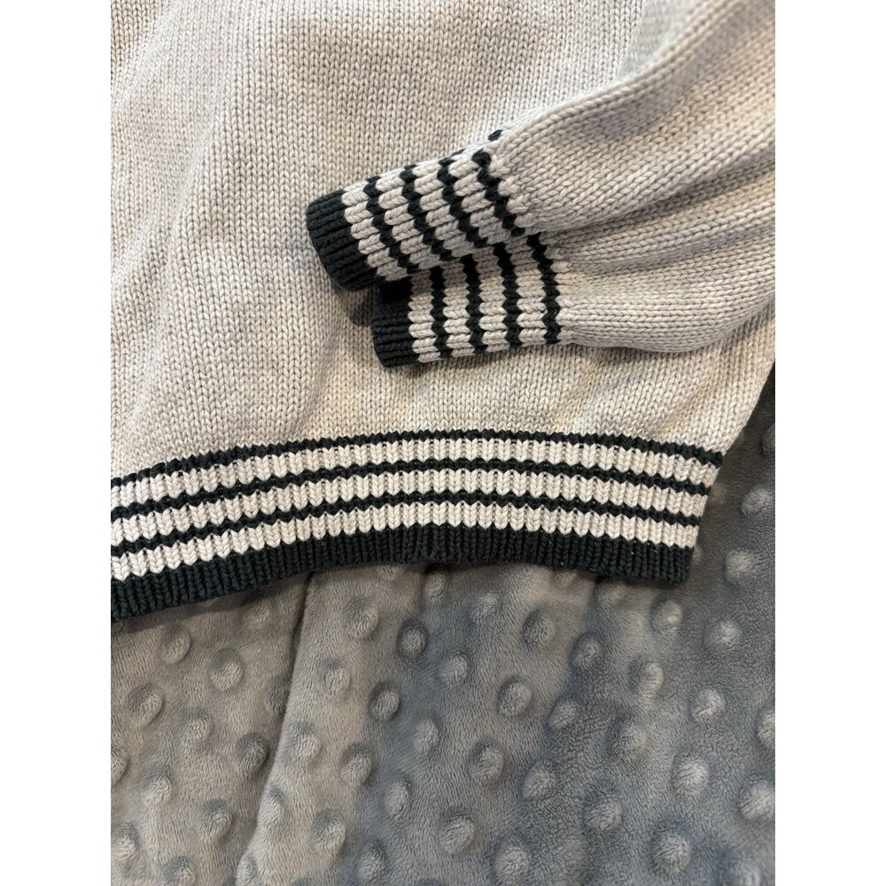 Brandy Melville Women's cream Knit Striped green Trim Crewneck Sweater S - Picture 7 of 7